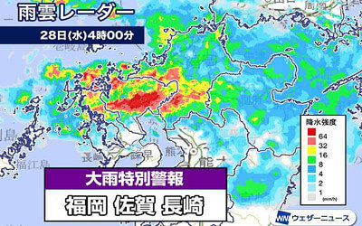 雨雲レーダーの画像