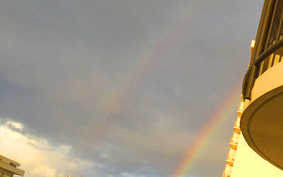 ダブルレインボーの写真