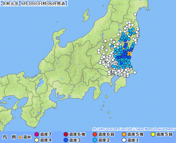 地震情報の画像