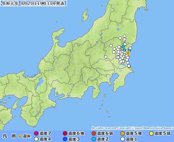 地震情報の画像