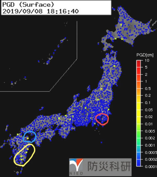 強震モニタの画像