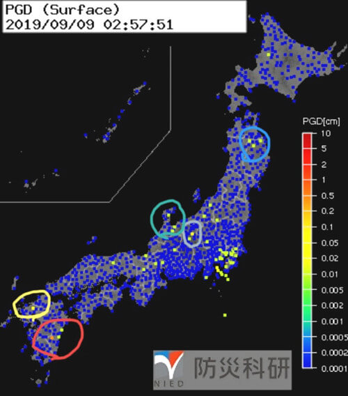 強震モニタの画像