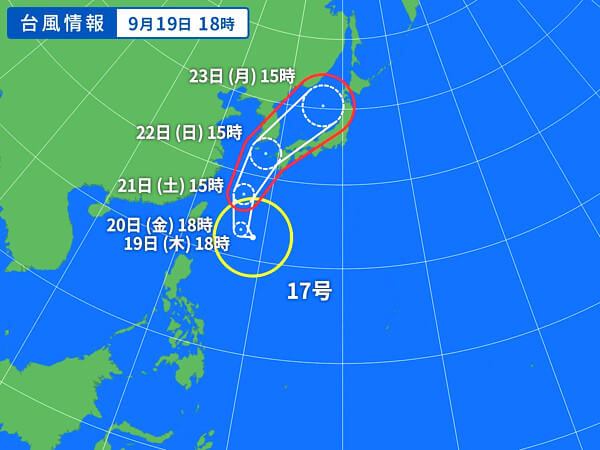 台風の進路予想図