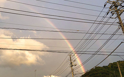 ダブルレインボーの写真