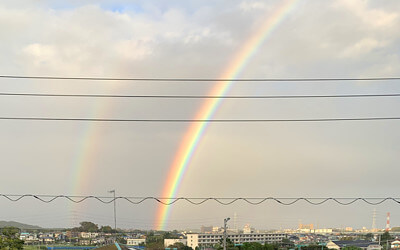 ダブルレインボーの写真