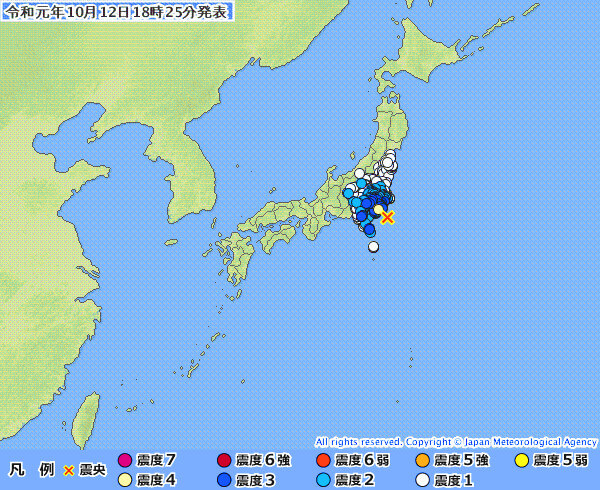 地震情報の画像