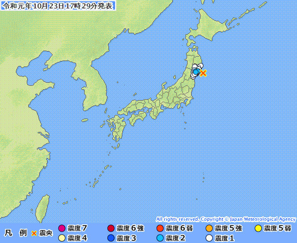 地震情報の画像