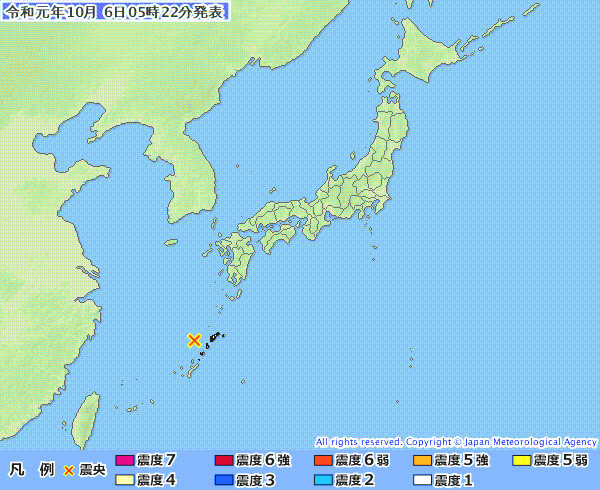 地震情報の画像