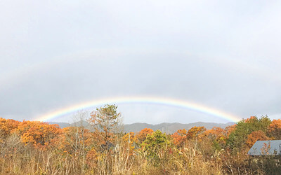 ダブルレインボーの写真