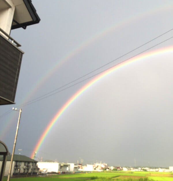 ダブルレインボーの写真