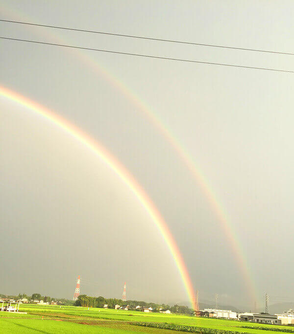 ダブルレインボーの写真