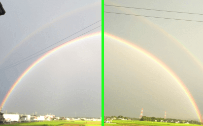 ダブルレインボーの写真