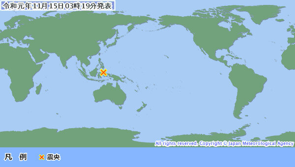 地震情報の画像