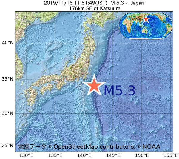 地震情報の画像