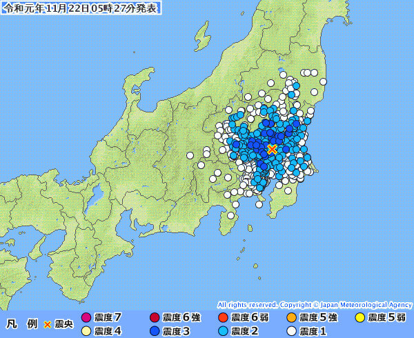 地震情報の画像