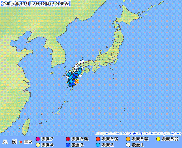 地震情報の画像
