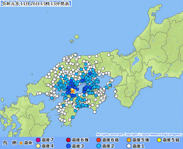 地震情報の画像