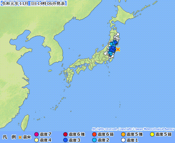 地震情報の画像