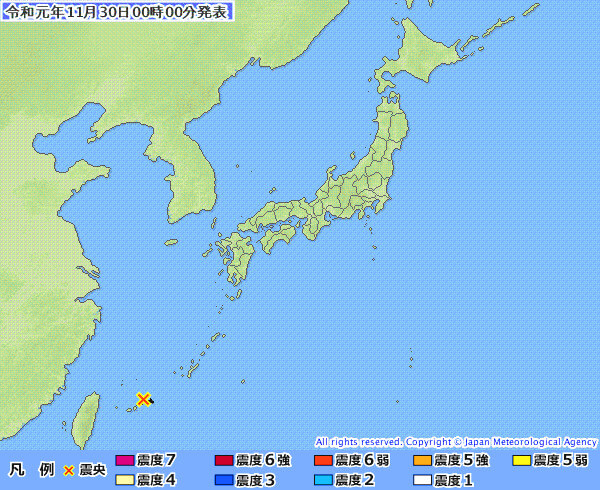 地震情報の画像