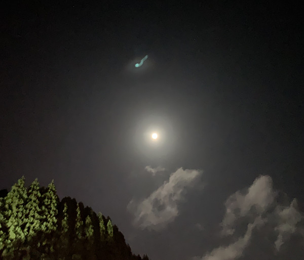 夜空に浮かぶ「謎の物体」の写真