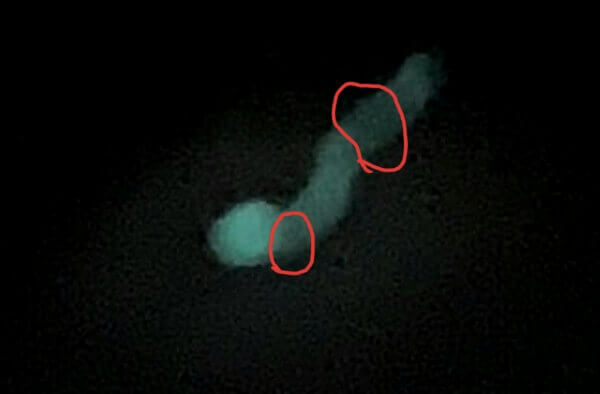 夜空に浮かぶ「謎の物体」の写真