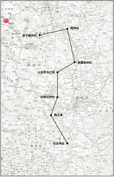えびの高原の地図