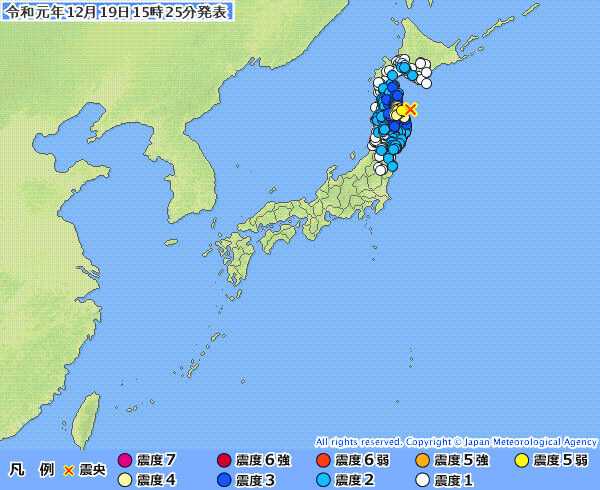 地震情報の画像