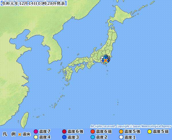 地震情報の画像
