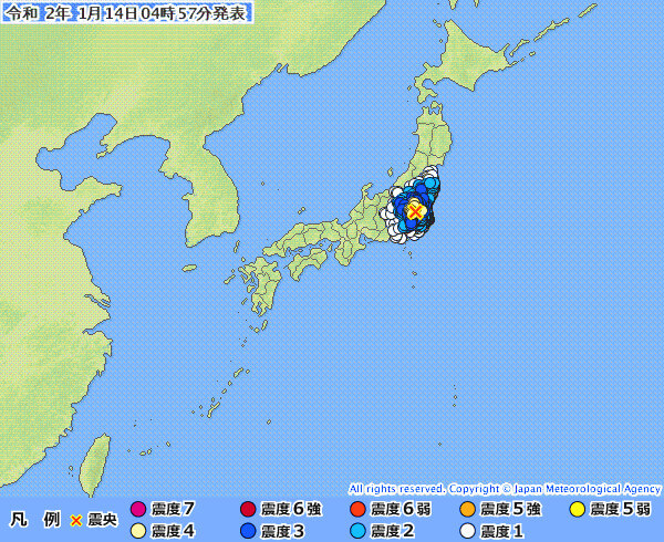 地震情報の画像
