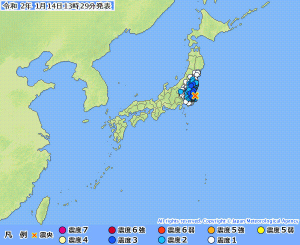地震情報の画像