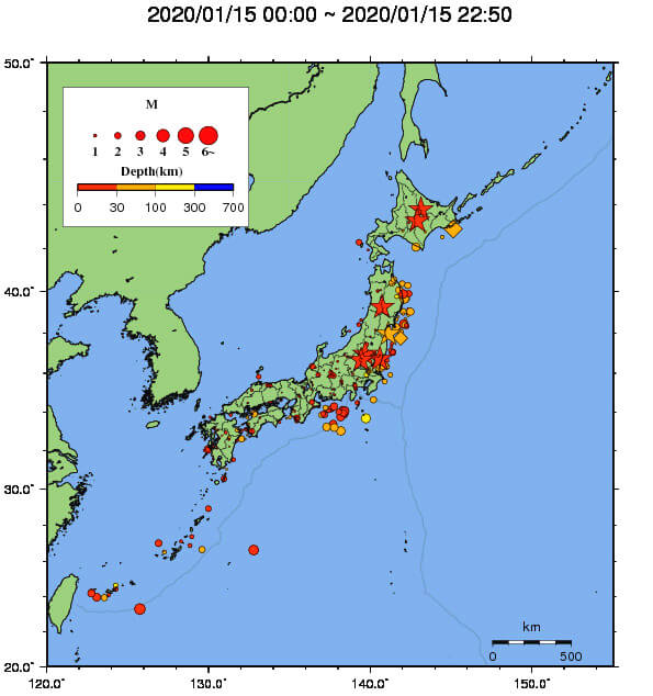 地震情報の画像