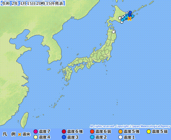 地震情報の画像