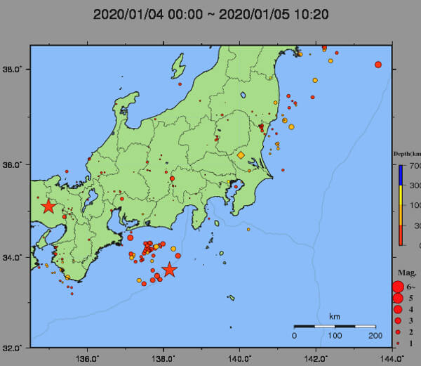 地震情報の画像
