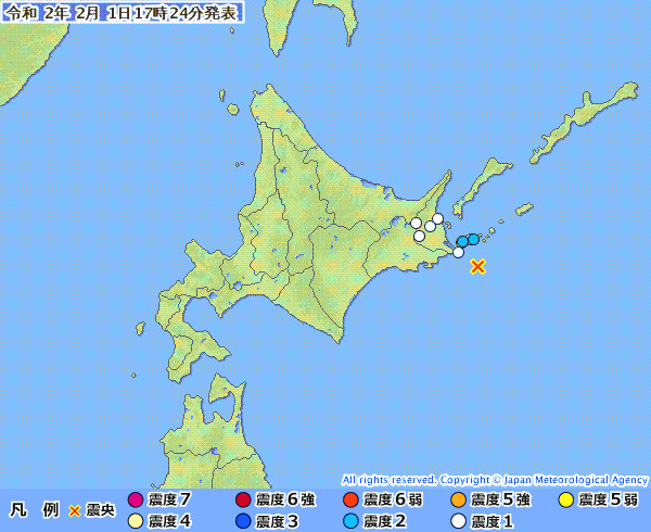 地震情報の画像