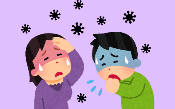 ウイルス感染のイラスト