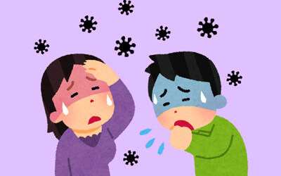 ウイルス感染のイラスト