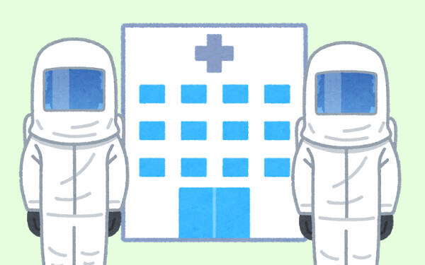 防護服を着た人のイラスト