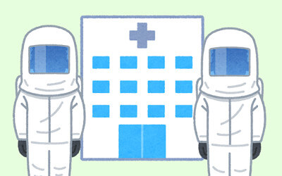 防護服を着た人のイラスト