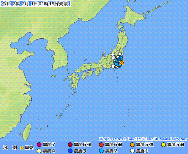 地震情報の画像