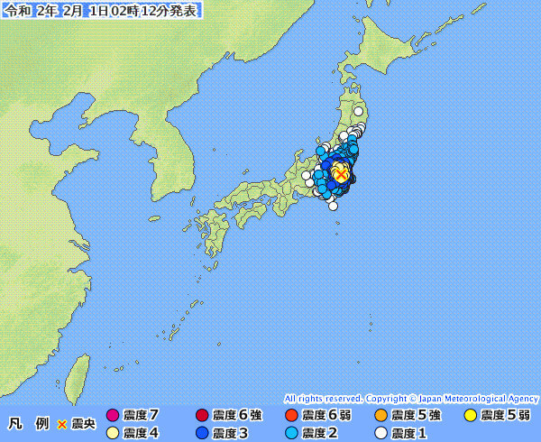 地震情報の画像