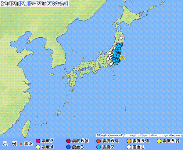 地震情報の画像