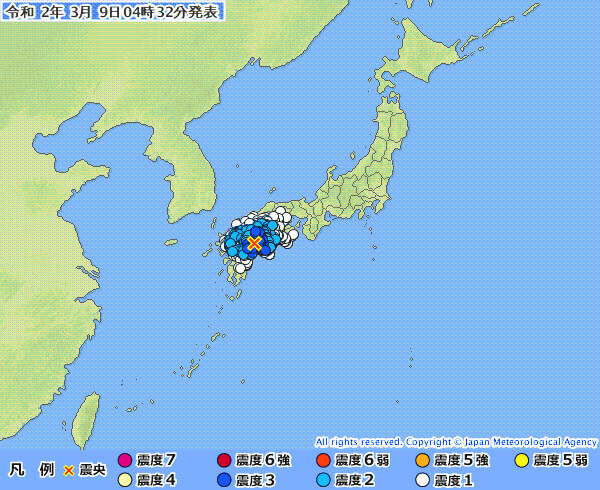 地震情報の画像