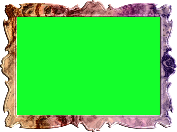 額縁(フレーム)のイラスト緑色