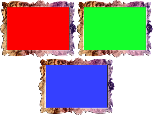 額縁(フレーム)のイラスト赤・緑・青