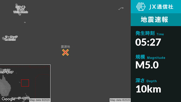 地震情報の画像