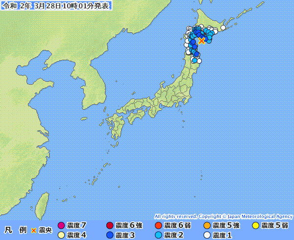 地震情報の画像