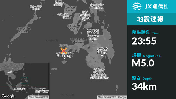 地震情報の画像