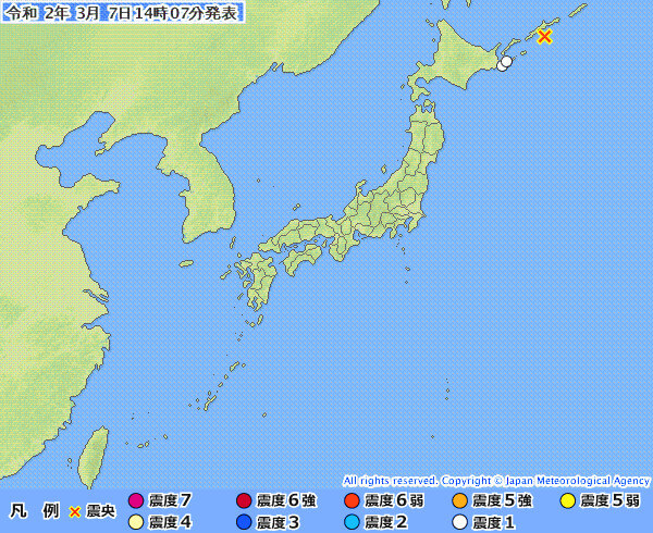 地震情報の画像