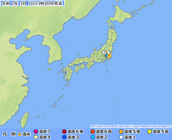 地震情報の画像