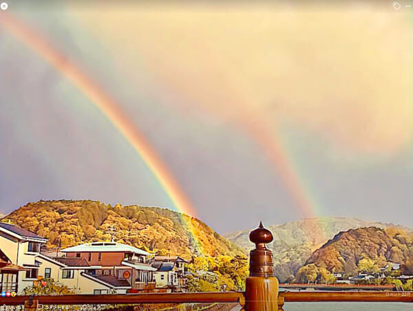 ダブルレインボーの写真